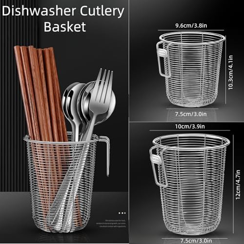 2Pcs 18/8 Stainless Steel Dishwasher Cutlery Basket Kitchen Chopstick