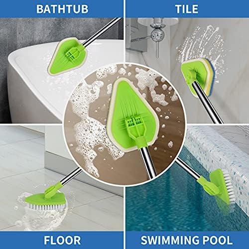 2 in 1 Scrub Cleaning Brush with 37” Extendable Handle