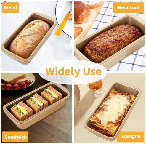 AKOLAFE 8 Pack Small Loaf Pans Nonstick 7.7x3.7 Banana Bread Pans for