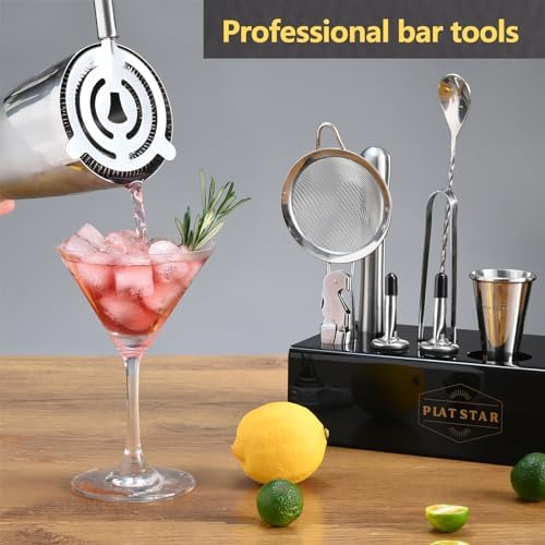 Mixology Bartender Kit with Stand, Home Bar Set Cocktail Shakers