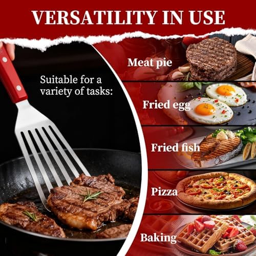 GRILLGEN Fish Spatula Stainless Steel -12.4" Metal Slotted Turner with