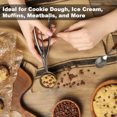 Cookie Scoop,Set of 3 Cookie Dough Scoops for Baking 1 Tbsp,2 Tbsp,3