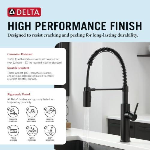 Delta Antoni Matte Black Kitchen Faucet 18803-BL-DST