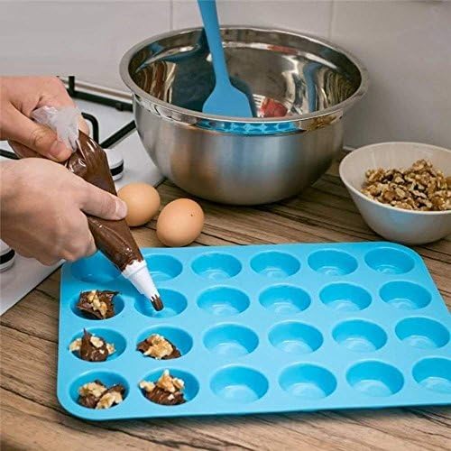 Silicone Mini Muffin Pan, Qtopun 4 Pack 24 Cups Silicone Mold Cups