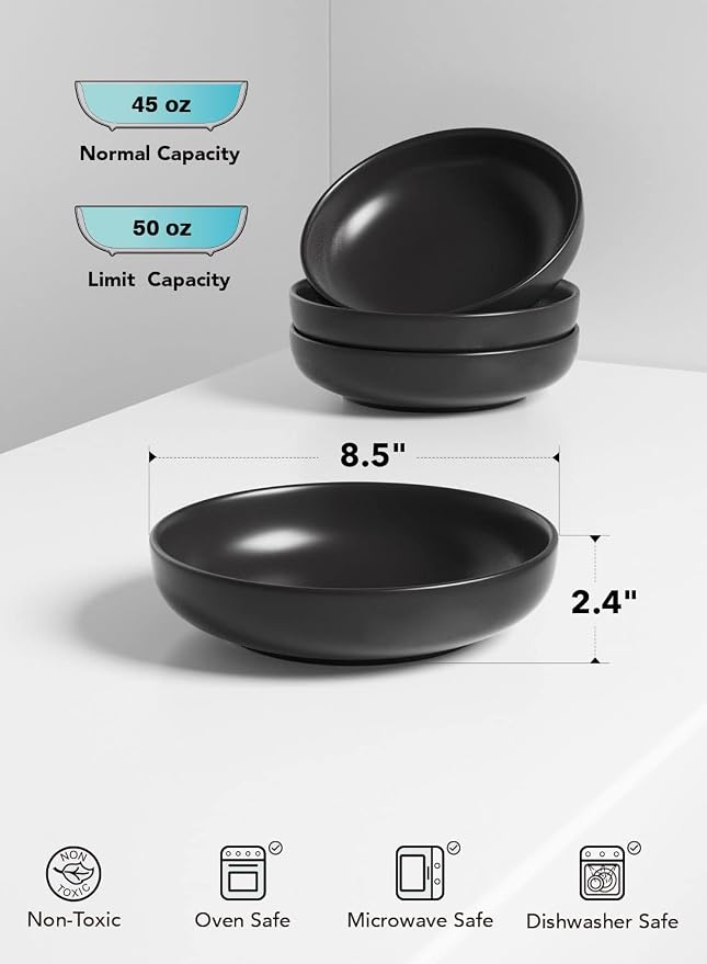 LE TAUCI Pasta Bowls 45 oz, Salad Bowls Set - Image 5