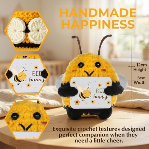 MUJUZE Bee Gifts for Women, 16 oz Tumbler & Crochet Bee Gift Set