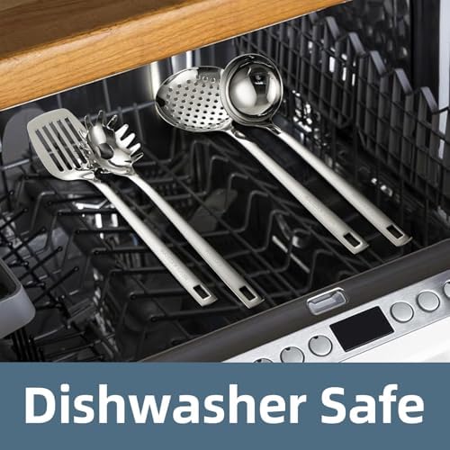 18/8 Stainless Steel Cooking Utensils Set of 4, Dishwasher Safe