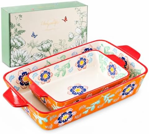 UniqueLife Ceramic Baking Dish Set, 2-Piece, 3.4QT & 1.5QT