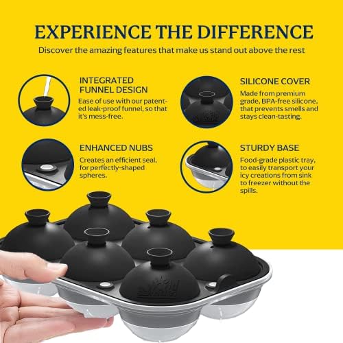 Samuelworld Large Ice Ball Maker with Lid, 6 x 2.5 Inch Ice Balls
