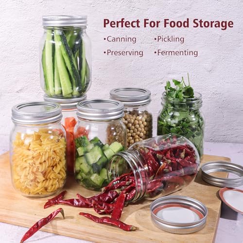 PINIWON 16 oz Mason Jars, 15 Pack