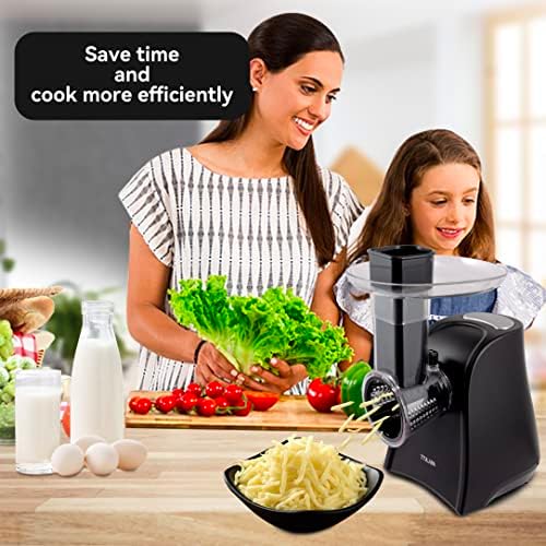 Electric Cheese Grater and Slicer with 5 Attachments