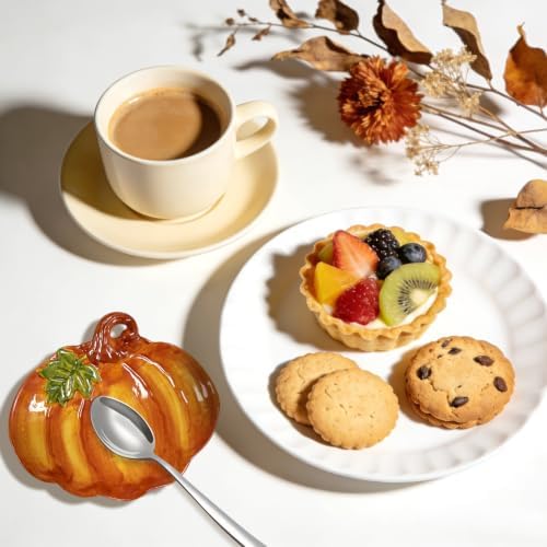 Whaline 6.1 Inch Fall Spoon Rest, 3D Pumpkin Shaped, Harvest Kitchen