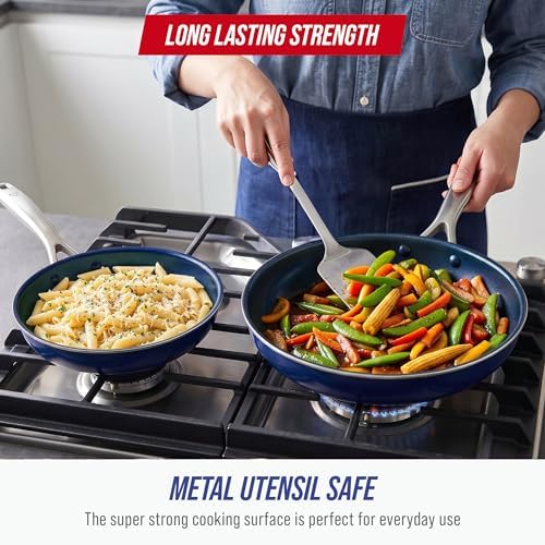 Blue Diamond 2 Piece Nonstick Frying Pan Set, 9.5” & 11" Skillets