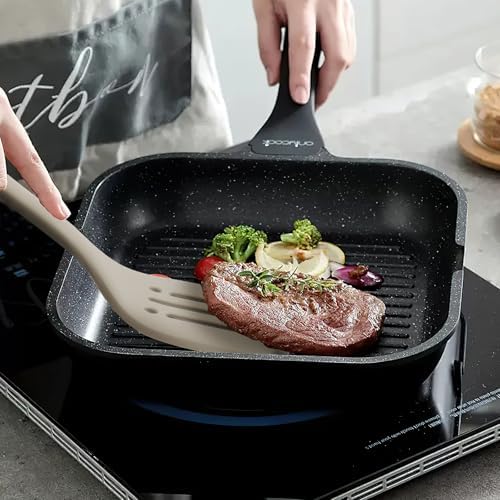 MOACC Silicone Kitchen Utensil Set, 13inch, Light Grey