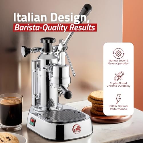 La Pavoni EPC-8 Europiccola Lever Espresso Machine, Chrome and Silver
