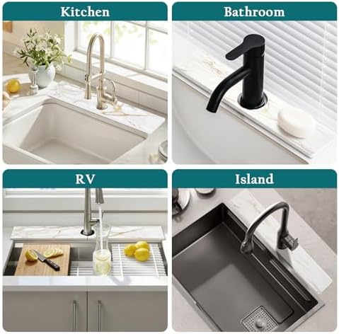 Mrcrypos Stone Faucet Mat for Kitchen Sink, 23.6" Fast Drying Sink