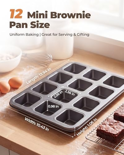 Bake Choice Square Brownie Pan with Dividers 100Pcs Square Mini