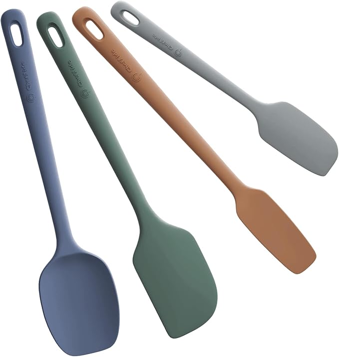 ChefAide 4 Pieces Silicone Spatula Set, Food Grade Rubber Spatula, Upgrade by ChefAide