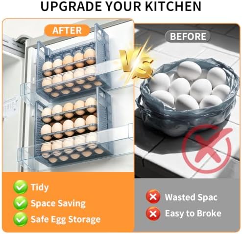 Egg Organizer For Refrigerator Holder Countertop,Dispenser For Eggs
