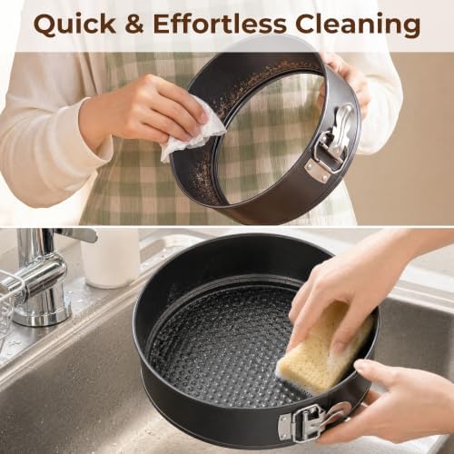 Springform Pan Set, 4, 7, 9 Inch, Removable Bottom for Easy Release