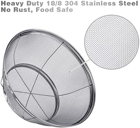 3 Pack Strainers for Kitchen, 18/8 Stainless Steel Colander, Fine Mesh