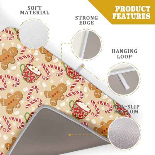 Christmas Gingerbread Man Dish Drying Mat for Kitchen Counter 18x24