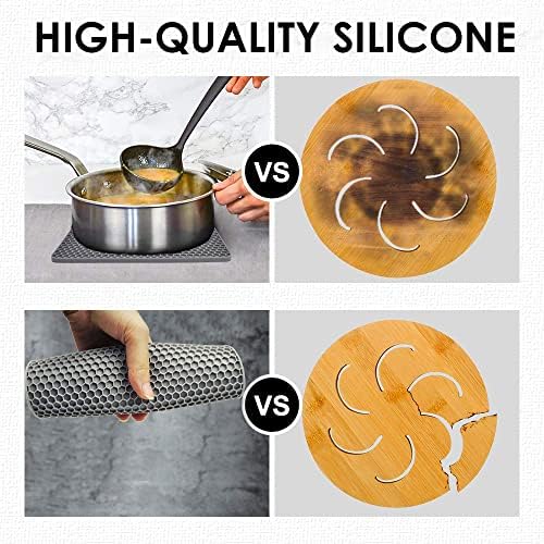 Trivets for Hot Dishes, 4 Pack Silicone Hot Pads for Kitchen, Non-Slip