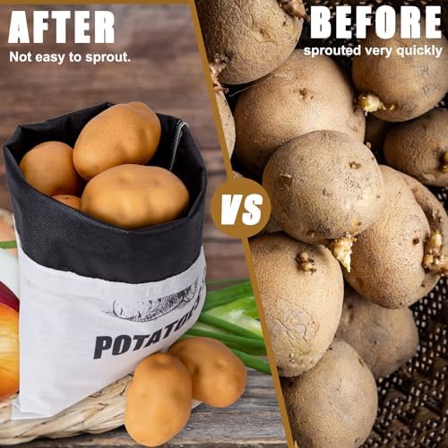 TOGETRUE Potato Onion Garlic Storage Bag,Cloth Onion Potatoes Storage