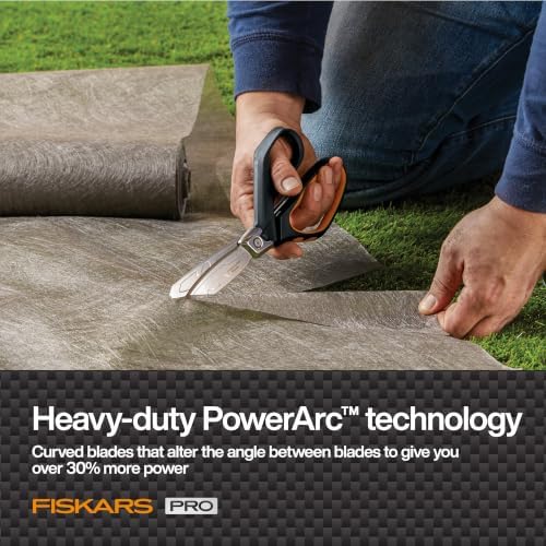 Fiskars Pro PowerArc Shop Shears, Heavy Duty Stainless Steel Scissor