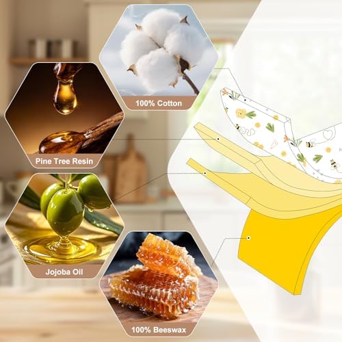 Reusable Beeswax Bowl Covers, 3 Pack, 10 Inch and 12 Inch