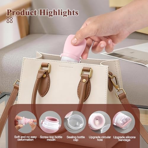 6 Pack 1 oz Silicone Travel Bottles Refillable Leak Proof