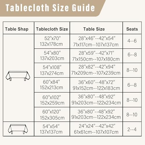 DWCN Rectangle Faux Linen Tablecloth, Table Cover, 60 x 102 Inch