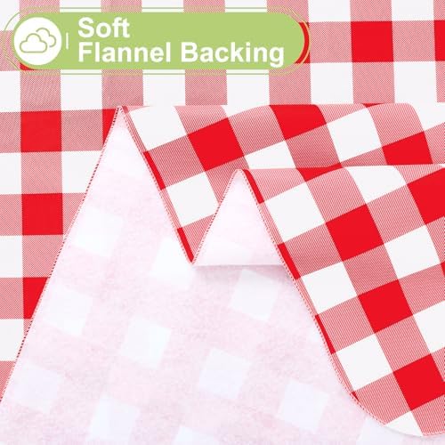 Smiry Christmas Table Cloth, Flannel Backed Vinyl Tablecloth, 60"x84"