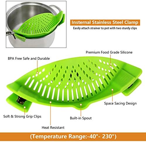 Strainer Colander,Clip On strainer,2 Pack Colander,Fruits Vegetables