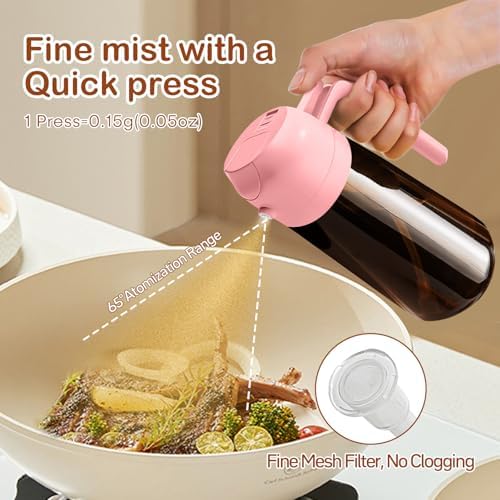 YARRAMATE 16oz/470ml DarkBrown Oil Sprayer (Pink)