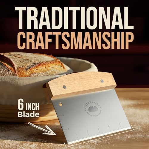 Superbaking Multipurpose Bench Scraper, 6" Grill & Dough Scraper with