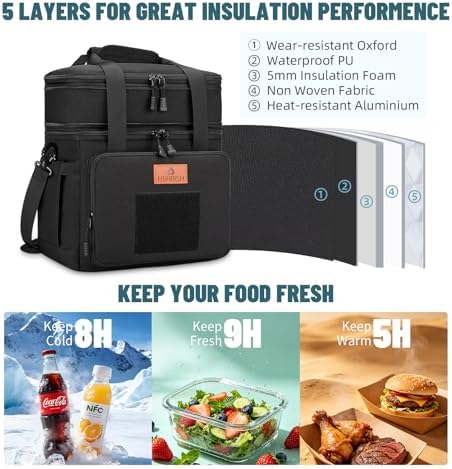 XLarge Expandable Tactical Lunch Box for Adults, Durable Leakproof