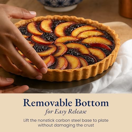 Classic All-in-One Tart Pan 9 Inch Removable Bottom Set with Patented
