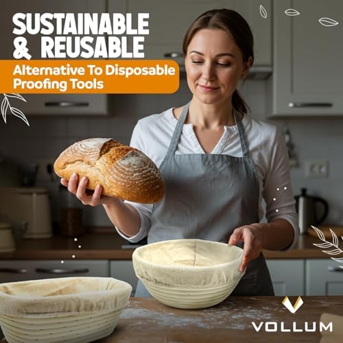 Vollum Round Banneton Bread Proofing Basket, 8.5"