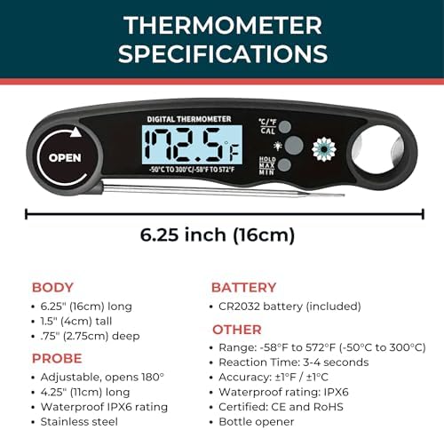 Cathy Yoder Digital Meat Thermometer, Instant Read