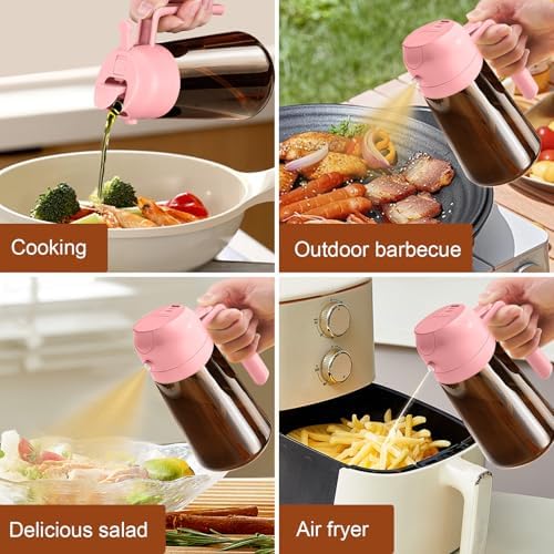 YARRAMATE 16oz/470ml DarkBrown Oil Sprayer (Pink)