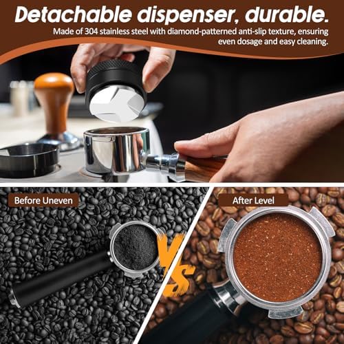 7 Pcs 51 mm Espresso Tamper Set, Barista Accessories Kit WDT