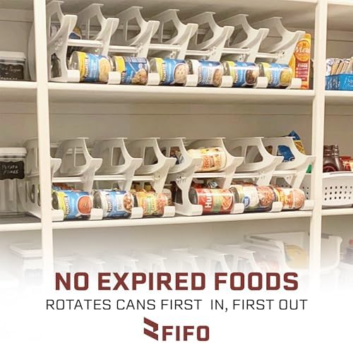 FIFO Countertop Mini Can Tracker, Holds 30 Cans, White