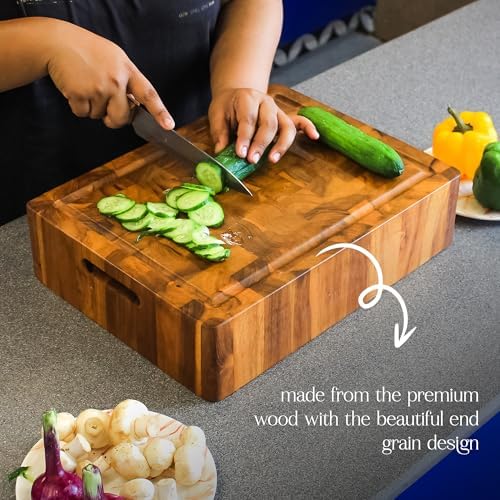 Extra Thick End Grain Wood Cutting Board, 4-Inch