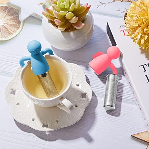2 Pieces Tea Infuser for Loose Tea, Blue, Pink