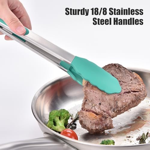 Doosu 600°F Heat Resistant Kitchen Food Tongs for Cooking with