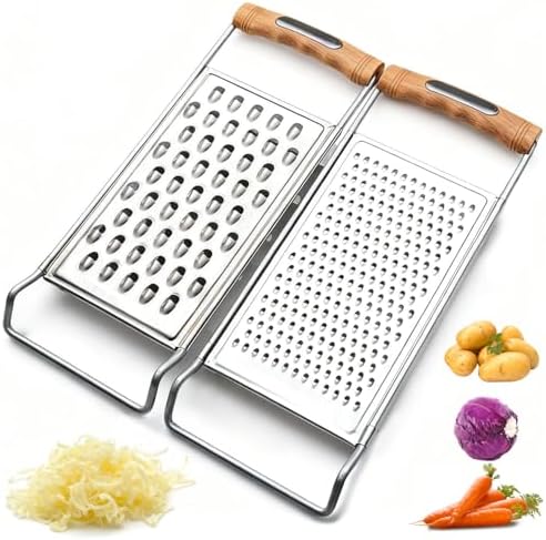 2 Pack Stainless Steel Handheld Grater Set,Coarse & Fine Kitchen