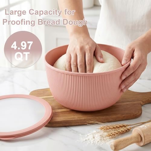 BoxedHome 4.97 Quarts Mixing Bowls with Lids Set, 4 Packs BPA-Free