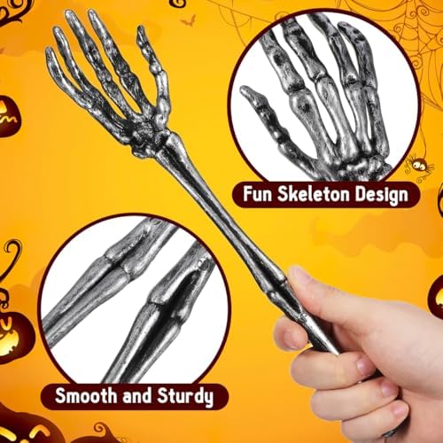 Luxshiny 2Pcs Skeleton Claw Salad Tongs Set Gothic Hand Skull Claw