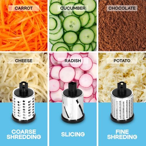 Courant Cheese Grater Hand Crank, 3 Interchangeable Blades